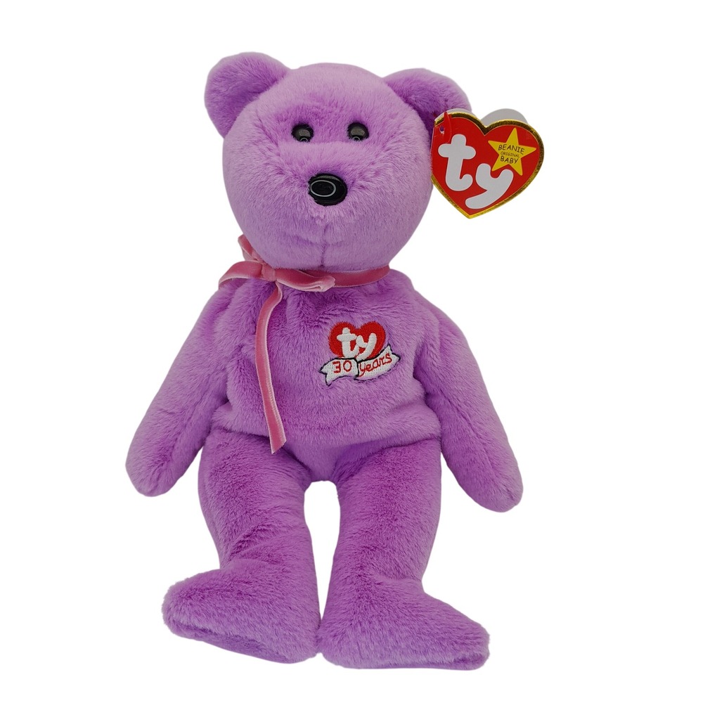 Ty Beanie Baby Celebrate II Purple 30th Anniversary Bear Plush Dec 18 Birthday